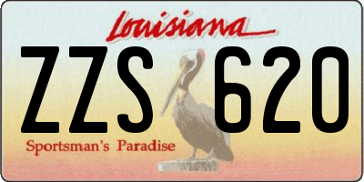 LA license plate ZZS620