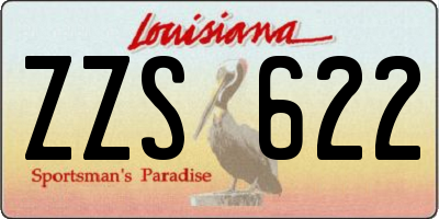 LA license plate ZZS622