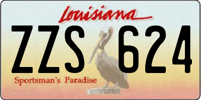 LA license plate ZZS624
