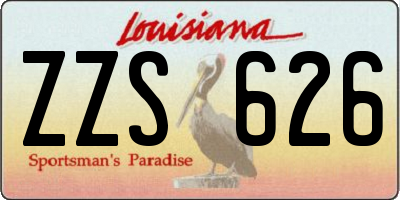 LA license plate ZZS626