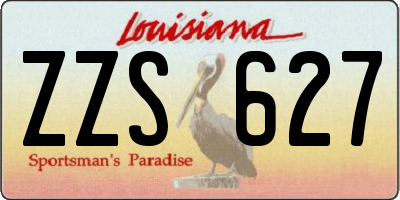 LA license plate ZZS627