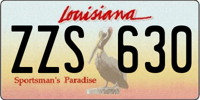 LA license plate ZZS630