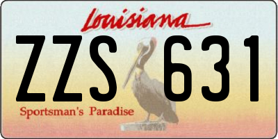 LA license plate ZZS631