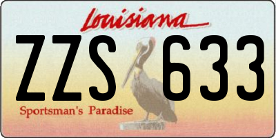 LA license plate ZZS633