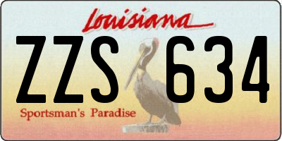 LA license plate ZZS634