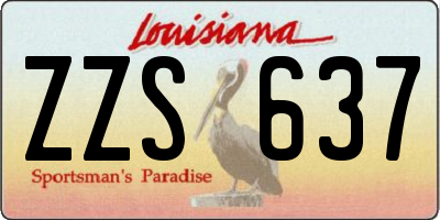 LA license plate ZZS637