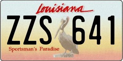 LA license plate ZZS641