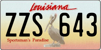 LA license plate ZZS643