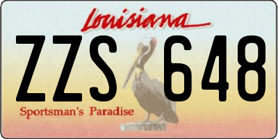 LA license plate ZZS648