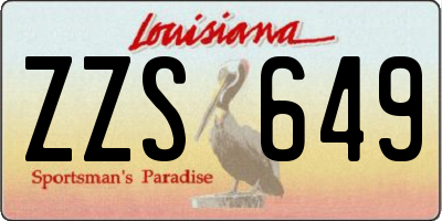 LA license plate ZZS649