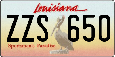 LA license plate ZZS650