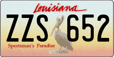 LA license plate ZZS652