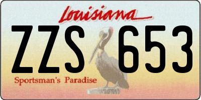 LA license plate ZZS653