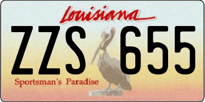 LA license plate ZZS655