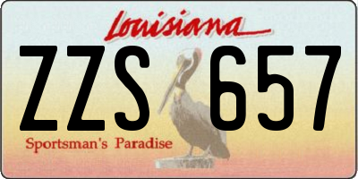 LA license plate ZZS657