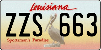 LA license plate ZZS663