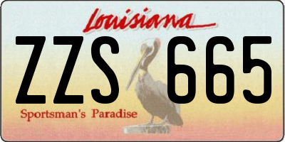 LA license plate ZZS665