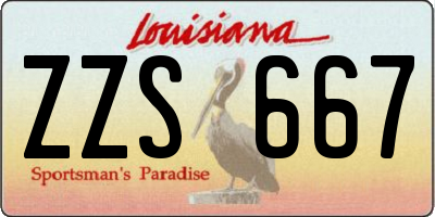 LA license plate ZZS667