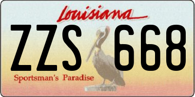 LA license plate ZZS668