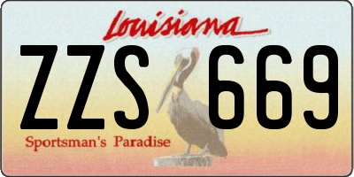 LA license plate ZZS669