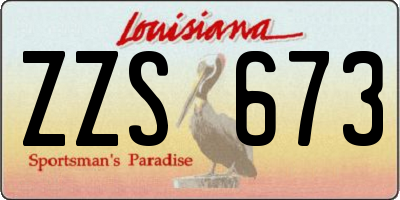 LA license plate ZZS673