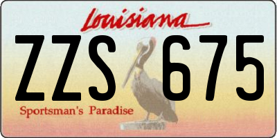 LA license plate ZZS675