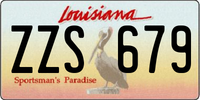 LA license plate ZZS679