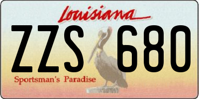 LA license plate ZZS680