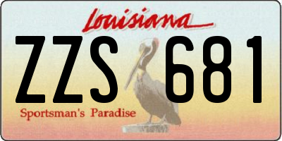 LA license plate ZZS681