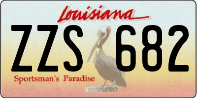 LA license plate ZZS682