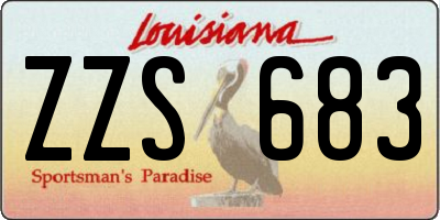 LA license plate ZZS683