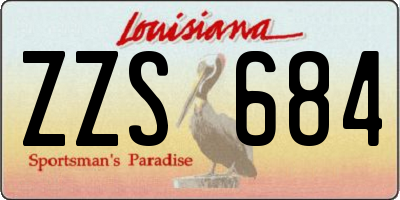 LA license plate ZZS684