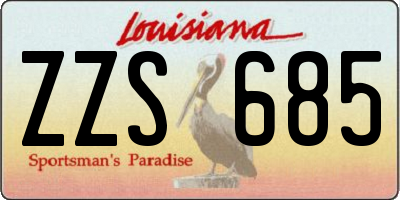 LA license plate ZZS685