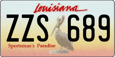 LA license plate ZZS689