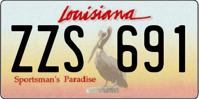 LA license plate ZZS691