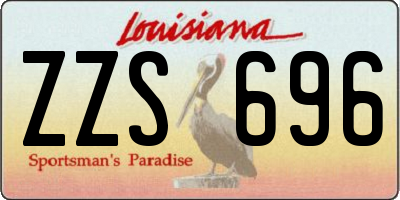 LA license plate ZZS696