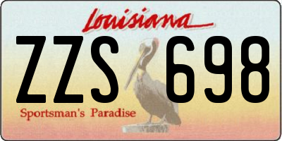 LA license plate ZZS698