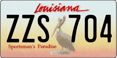 LA license plate ZZS704