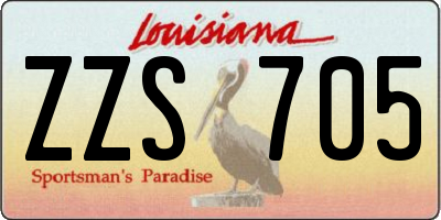 LA license plate ZZS705