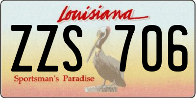 LA license plate ZZS706