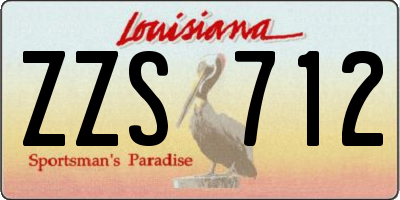 LA license plate ZZS712