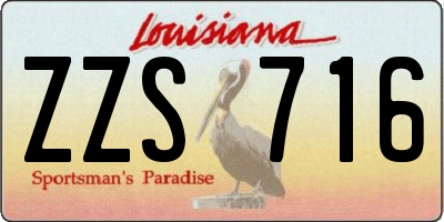 LA license plate ZZS716