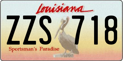 LA license plate ZZS718