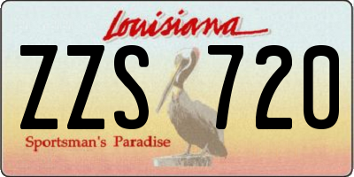 LA license plate ZZS720