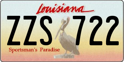 LA license plate ZZS722