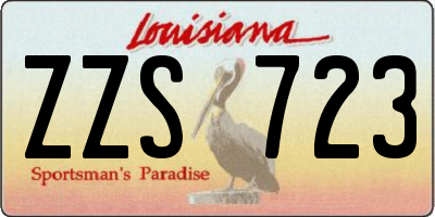 LA license plate ZZS723