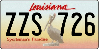 LA license plate ZZS726