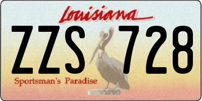 LA license plate ZZS728