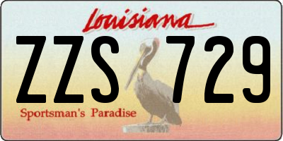 LA license plate ZZS729