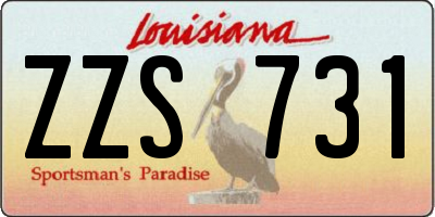 LA license plate ZZS731